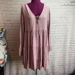 Altar’d State size medium mauve long sleeved tiered dress